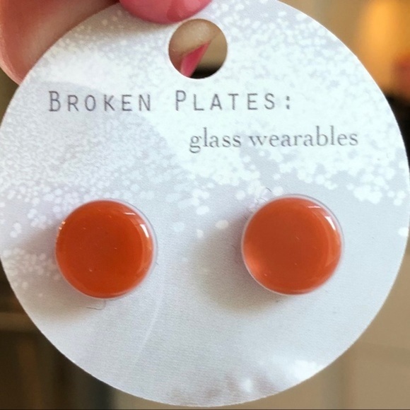 Glassblown Large Circle Stud Earrings - Picture 3 of 11